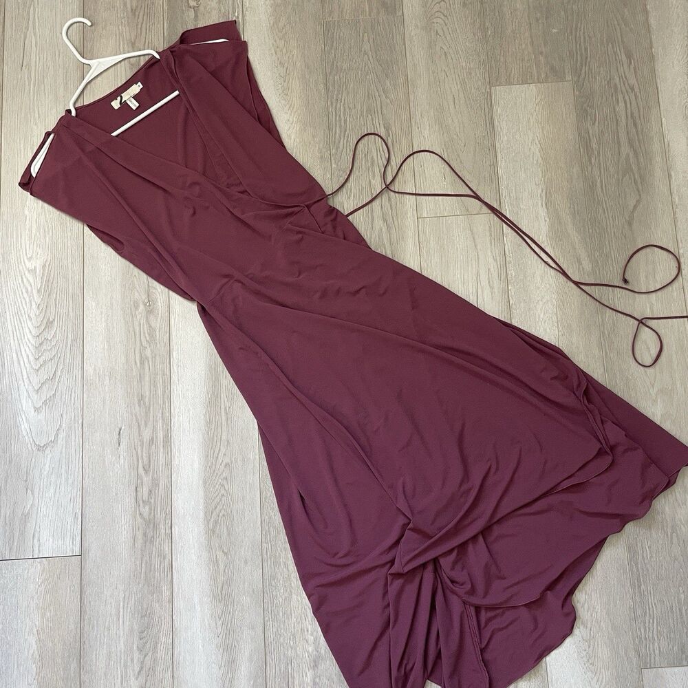 Katayone Adeli Dress wrap midi womens Red (medium) minimalist elegant formal